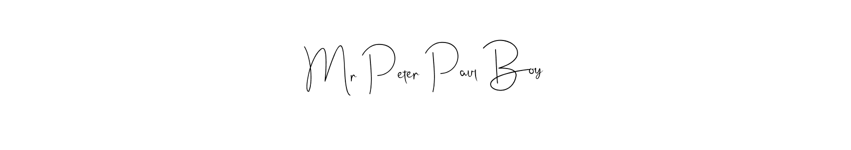 How to make Mr Peter Paul Boy name signature. Use Andilay-7BmLP style for creating short signs online. This is the latest handwritten sign. Mr Peter Paul Boy signature style 4 images and pictures png
