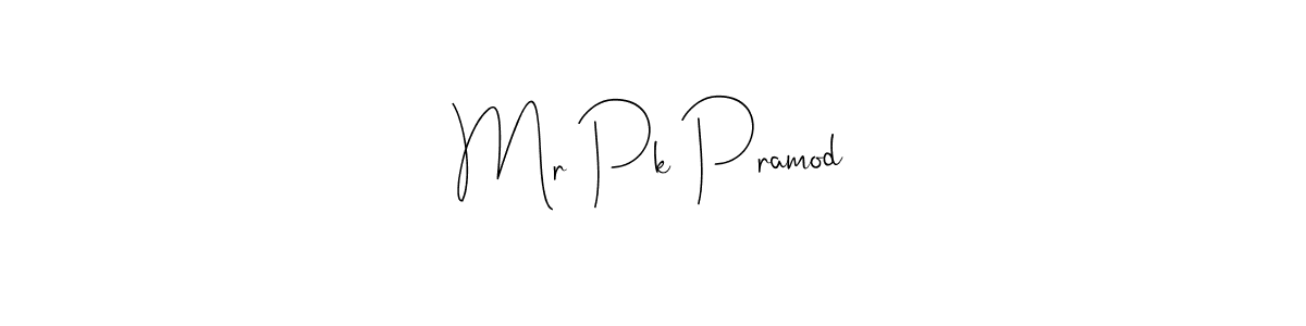 if you are searching for the best signature style for your name Mr Pk Pramod. so please give up your signature search. here we have designed multiple signature styles  using Andilay-7BmLP. Mr Pk Pramod signature style 4 images and pictures png