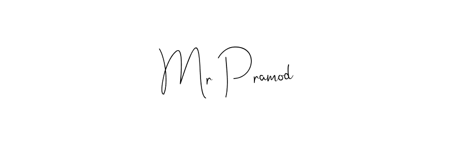 How to make Mr Pramod name signature. Use Andilay-7BmLP style for creating short signs online. This is the latest handwritten sign. Mr Pramod signature style 4 images and pictures png