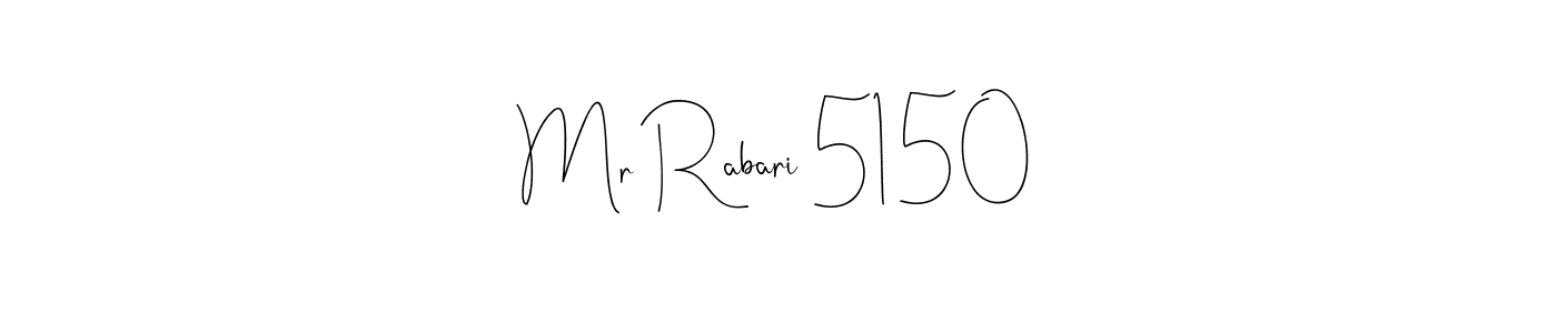 How to make Mr Rabari 5150 name signature. Use Andilay-7BmLP style for creating short signs online. This is the latest handwritten sign. Mr Rabari 5150 signature style 4 images and pictures png