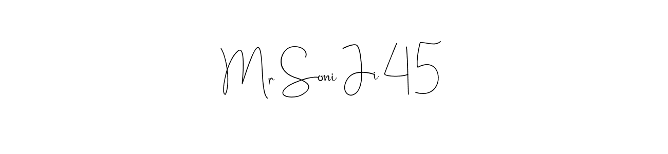 Here are the top 10 professional signature styles for the name Mr Soni Ji 45. These are the best autograph styles you can use for your name. Mr Soni Ji 45 signature style 4 images and pictures png