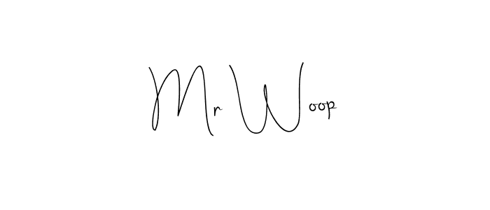 Andilay-7BmLP is a professional signature style that is perfect for those who want to add a touch of class to their signature. It is also a great choice for those who want to make their signature more unique. Get Mr Woop name to fancy signature for free. Mr Woop signature style 4 images and pictures png