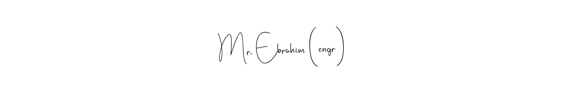 How to make Mr. Ebrahim (engr) name signature. Use Andilay-7BmLP style for creating short signs online. This is the latest handwritten sign. Mr. Ebrahim (engr) signature style 4 images and pictures png