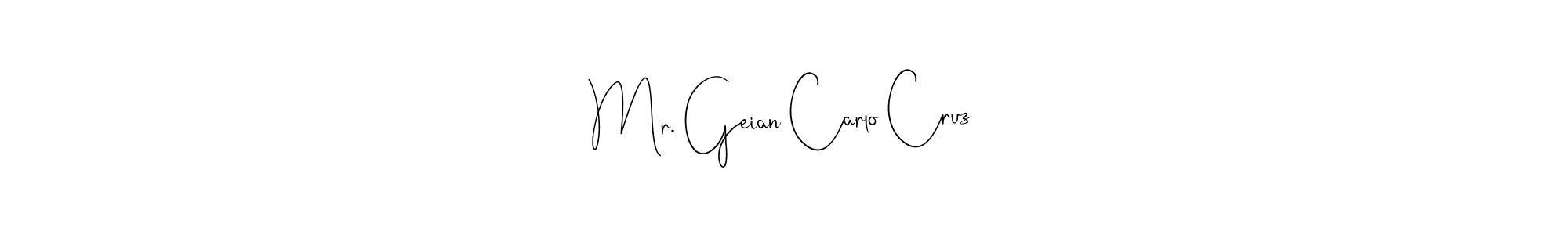 The best way (Andilay-7BmLP) to make a short signature is to pick only two or three words in your name. The name Mr. Geian Carlo Cruz include a total of six letters. For converting this name. Mr. Geian Carlo Cruz signature style 4 images and pictures png