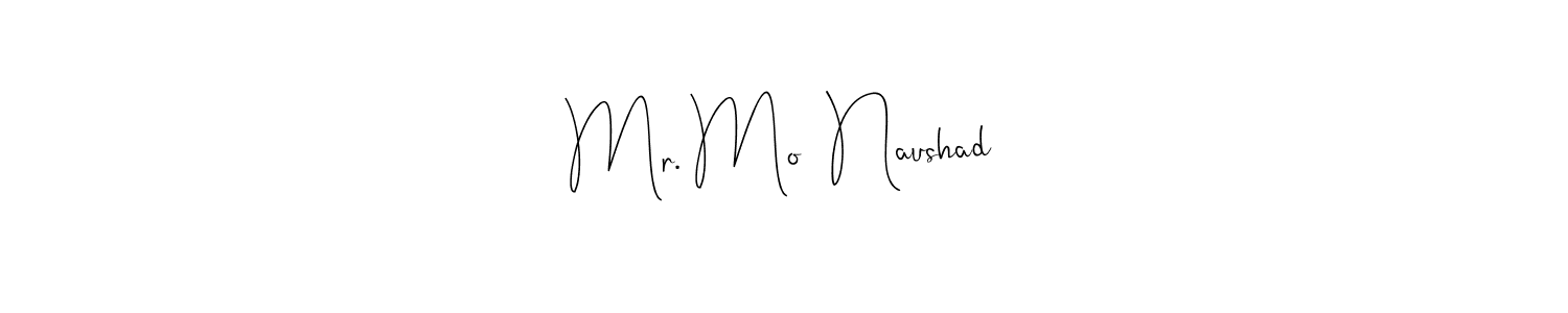 if you are searching for the best signature style for your name Mr. Mo  Naushad. so please give up your signature search. here we have designed multiple signature styles  using Andilay-7BmLP. Mr. Mo  Naushad signature style 4 images and pictures png