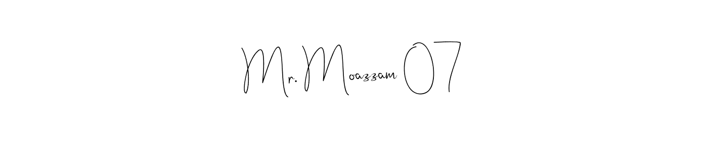 It looks lik you need a new signature style for name Mr. Moazzam 07. Design unique handwritten (Andilay-7BmLP) signature with our free signature maker in just a few clicks. Mr. Moazzam 07 signature style 4 images and pictures png