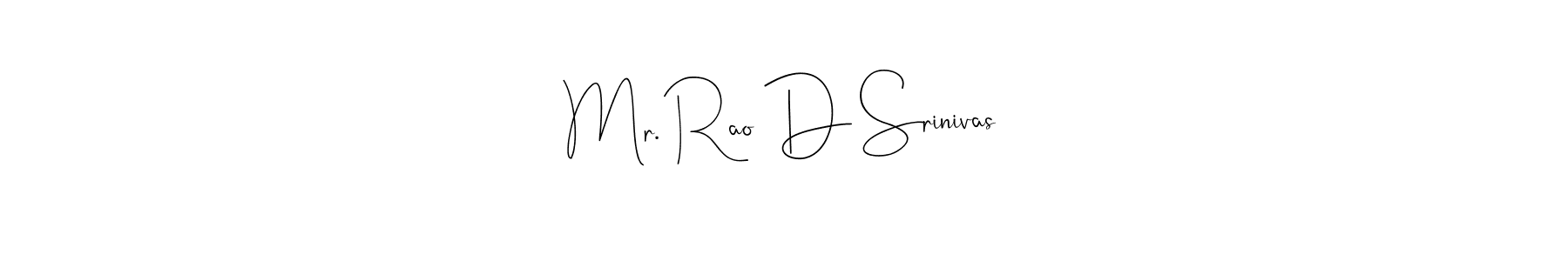 if you are searching for the best signature style for your name Mr. Rao D Srinivas. so please give up your signature search. here we have designed multiple signature styles  using Andilay-7BmLP. Mr. Rao D Srinivas signature style 4 images and pictures png