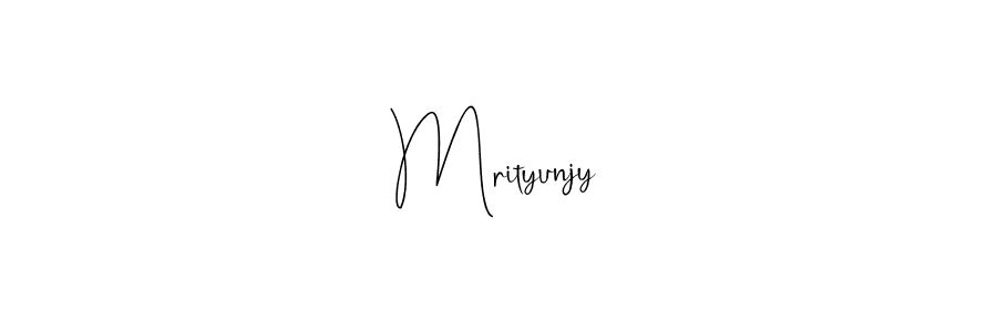 How to make Mrityunjy name signature. Use Andilay-7BmLP style for creating short signs online. This is the latest handwritten sign. Mrityunjy signature style 4 images and pictures png