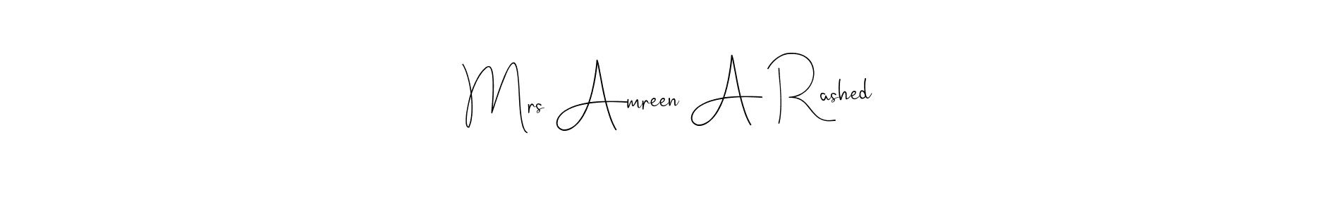 if you are searching for the best signature style for your name Mrs Amreen A Rashed. so please give up your signature search. here we have designed multiple signature styles  using Andilay-7BmLP. Mrs Amreen A Rashed signature style 4 images and pictures png