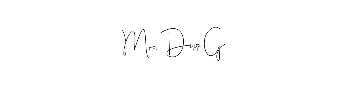 You should practise on your own different ways (Andilay-7BmLP) to write your name (Mrs. Dilip G) in signature. don't let someone else do it for you. Mrs. Dilip G signature style 4 images and pictures png