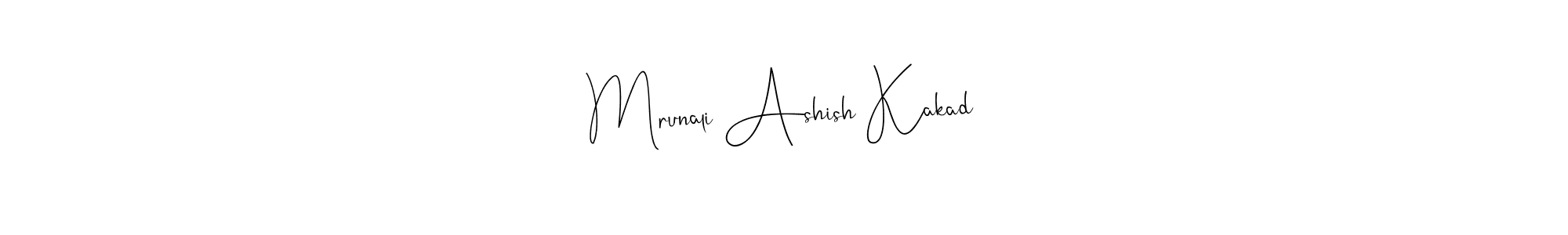 Similarly Andilay-7BmLP is the best handwritten signature design. Signature creator online .You can use it as an online autograph creator for name Mrunali Ashish Kakad. Mrunali Ashish Kakad signature style 4 images and pictures png