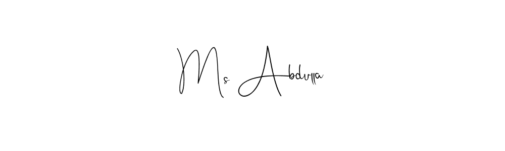 Design your own signature with our free online signature maker. With this signature software, you can create a handwritten (Andilay-7BmLP) signature for name Ms Abdulla. Ms Abdulla signature style 4 images and pictures png
