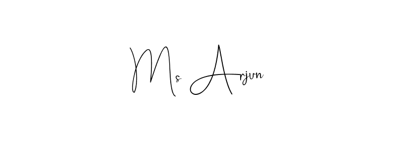 if you are searching for the best signature style for your name Ms Arjun. so please give up your signature search. here we have designed multiple signature styles  using Andilay-7BmLP. Ms Arjun signature style 4 images and pictures png