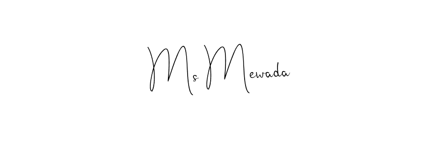 Use a signature maker to create a handwritten signature online. With this signature software, you can design (Andilay-7BmLP) your own signature for name Ms Mewada. Ms Mewada signature style 4 images and pictures png