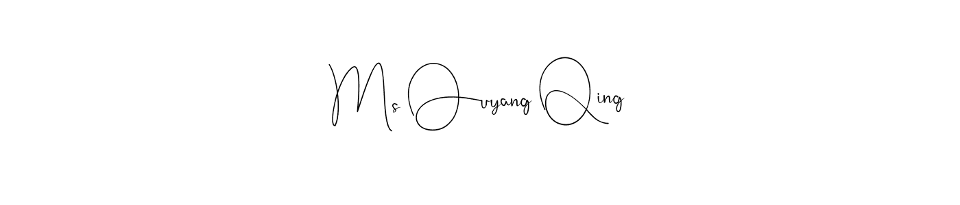 if you are searching for the best signature style for your name Ms Ouyang Qing. so please give up your signature search. here we have designed multiple signature styles  using Andilay-7BmLP. Ms Ouyang Qing signature style 4 images and pictures png