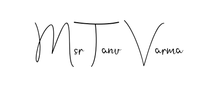 A stylish, flowing autograph style designed for name Msr Tanu Varma using Andilay-7BmLP typography. Perfect for digital creative projects. Msr Tanu Varma signature style 4 images and pictures png