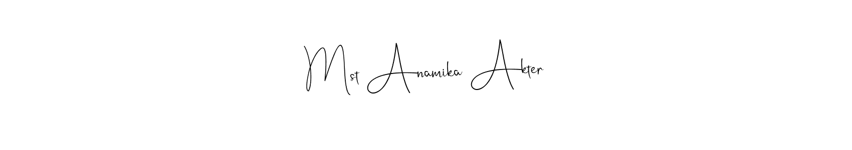 Also we have Mst Anamika Akter name is the best signature style. Create professional handwritten signature collection using Andilay-7BmLP autograph style. Mst Anamika Akter signature style 4 images and pictures png