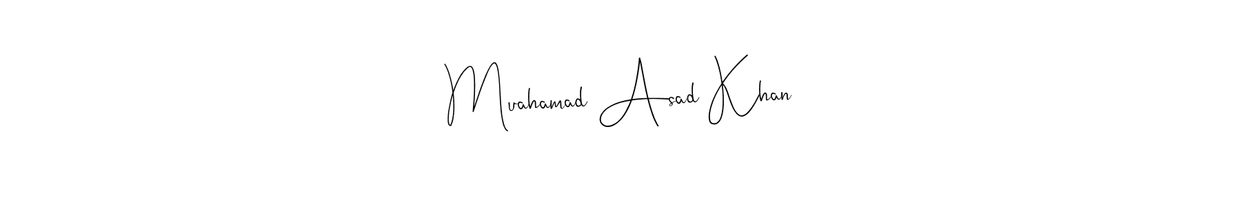 Design your own signature with our free online signature maker. With this signature software, you can create a handwritten (Andilay-7BmLP) signature for name Muahamad Asad Khan. Muahamad Asad Khan signature style 4 images and pictures png
