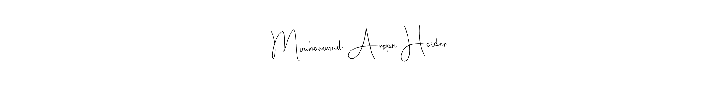 Also we have Muahammad Arslan Haider name is the best signature style. Create professional handwritten signature collection using Andilay-7BmLP autograph style. Muahammad Arslan Haider signature style 4 images and pictures png