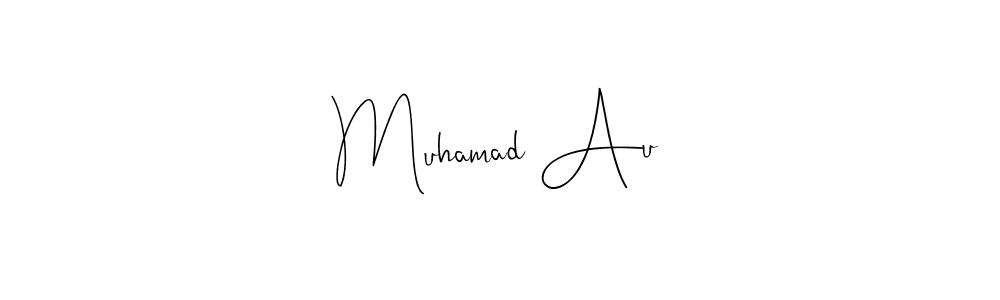 The best way (Andilay-7BmLP) to make a short signature is to pick only two or three words in your name. The name Muhamad Au include a total of six letters. For converting this name. Muhamad Au signature style 4 images and pictures png