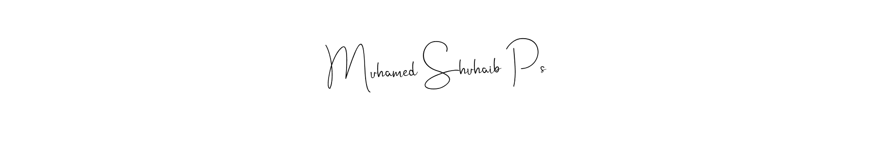Andilay-7BmLP is a professional signature style that is perfect for those who want to add a touch of class to their signature. It is also a great choice for those who want to make their signature more unique. Get Muhamed Shuhaib Ps name to fancy signature for free. Muhamed Shuhaib Ps signature style 4 images and pictures png