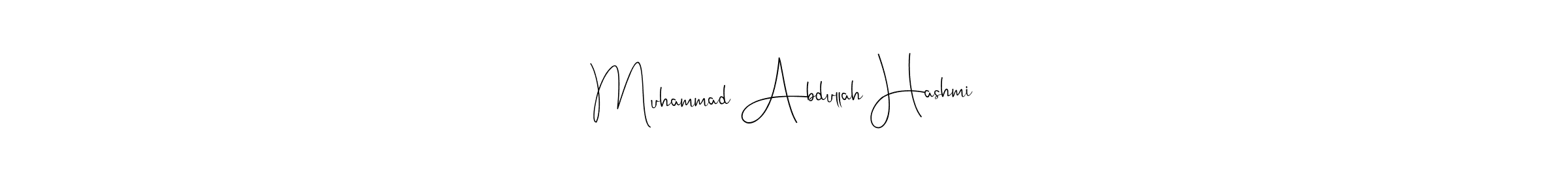 Andilay-7BmLP is a professional signature style that is perfect for those who want to add a touch of class to their signature. It is also a great choice for those who want to make their signature more unique. Get Muhammad Abdullah Hashmi name to fancy signature for free. Muhammad Abdullah Hashmi signature style 4 images and pictures png