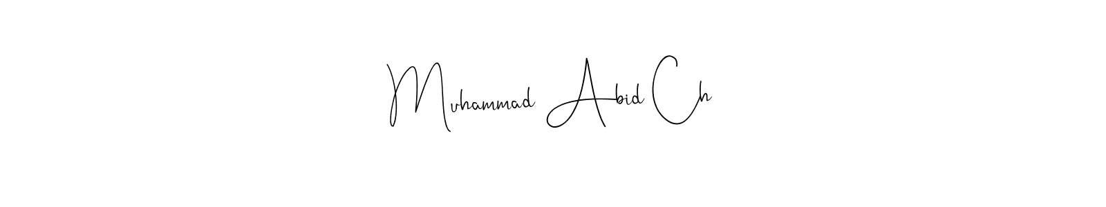 Andilay-7BmLP is a professional signature style that is perfect for those who want to add a touch of class to their signature. It is also a great choice for those who want to make their signature more unique. Get Muhammad Abid Ch name to fancy signature for free. Muhammad Abid Ch signature style 4 images and pictures png