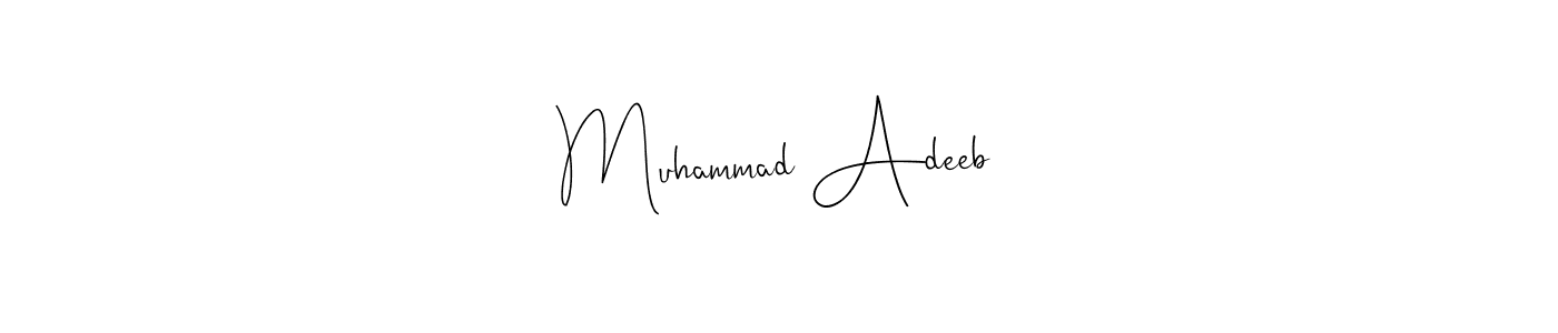 This is the best signature style for the Muhammad Adeeb name. Also you like these signature font (Andilay-7BmLP). Mix name signature. Muhammad Adeeb signature style 4 images and pictures png