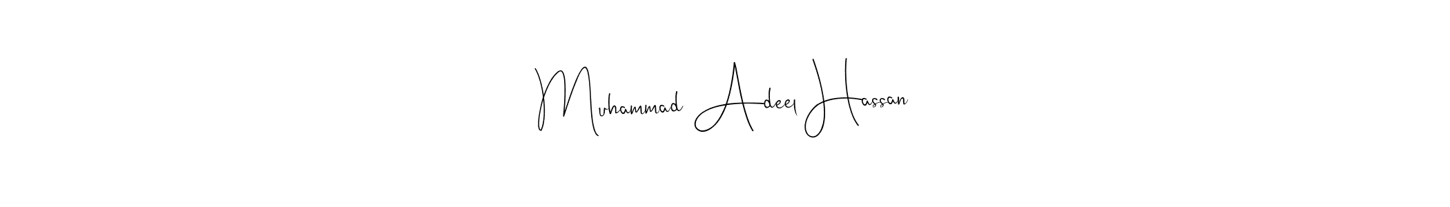 if you are searching for the best signature style for your name Muhammad Adeel Hassan. so please give up your signature search. here we have designed multiple signature styles  using Andilay-7BmLP. Muhammad Adeel Hassan signature style 4 images and pictures png