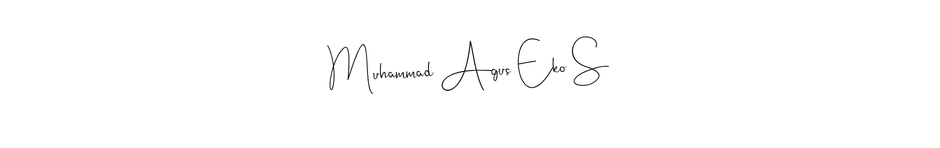 The best way (Andilay-7BmLP) to make a short signature is to pick only two or three words in your name. The name Muhammad Agus Eko S include a total of six letters. For converting this name. Muhammad Agus Eko S signature style 4 images and pictures png
