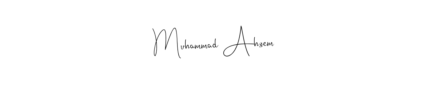 Design your own signature with our free online signature maker. With this signature software, you can create a handwritten (Andilay-7BmLP) signature for name Muhammad Ahzem. Muhammad Ahzem signature style 4 images and pictures png