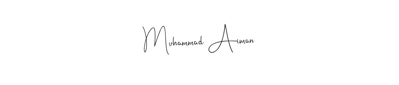 Use a signature maker to create a handwritten signature online. With this signature software, you can design (Andilay-7BmLP) your own signature for name Muhammad Aiman. Muhammad Aiman signature style 4 images and pictures png