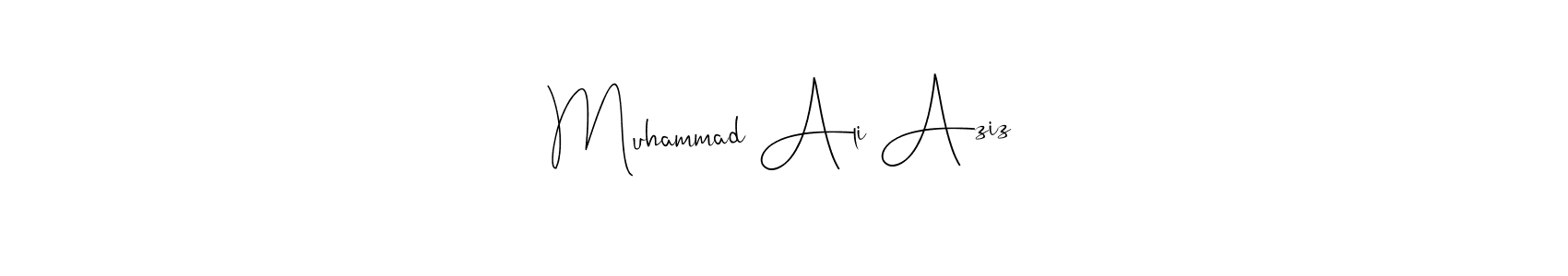 if you are searching for the best signature style for your name Muhammad Ali Aziz. so please give up your signature search. here we have designed multiple signature styles  using Andilay-7BmLP. Muhammad Ali Aziz signature style 4 images and pictures png