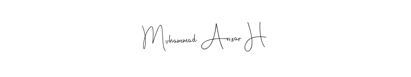 Make a beautiful signature design for name Muhammad Anzar H. With this signature (Andilay-7BmLP) style, you can create a handwritten signature for free. Muhammad Anzar H signature style 4 images and pictures png