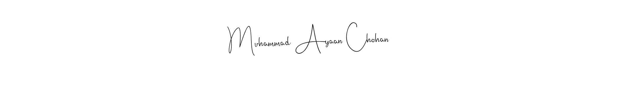 The best way (Andilay-7BmLP) to make a short signature is to pick only two or three words in your name. The name Muhammad Ayaan Chohan include a total of six letters. For converting this name. Muhammad Ayaan Chohan signature style 4 images and pictures png