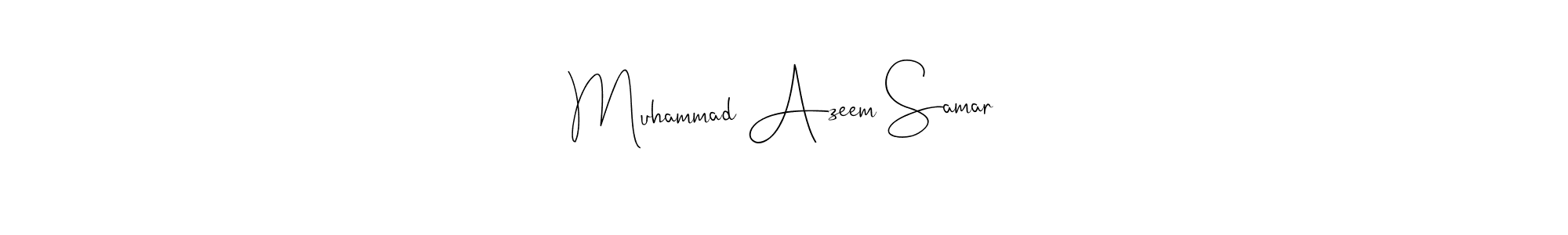 How to make Muhammad Azeem Samar name signature. Use Andilay-7BmLP style for creating short signs online. This is the latest handwritten sign. Muhammad Azeem Samar signature style 4 images and pictures png