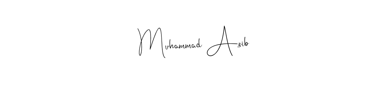 Andilay-7BmLP is a professional signature style that is perfect for those who want to add a touch of class to their signature. It is also a great choice for those who want to make their signature more unique. Get Muhammad Azib name to fancy signature for free. Muhammad Azib signature style 4 images and pictures png