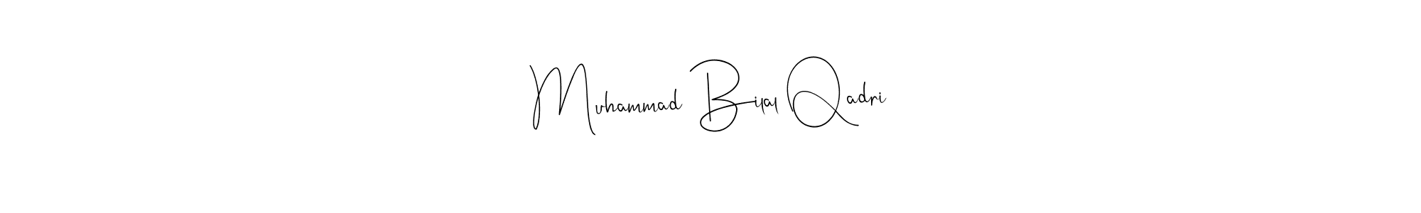 Use a signature maker to create a handwritten signature online. With this signature software, you can design (Andilay-7BmLP) your own signature for name Muhammad Bilal Qadri. Muhammad Bilal Qadri signature style 4 images and pictures png