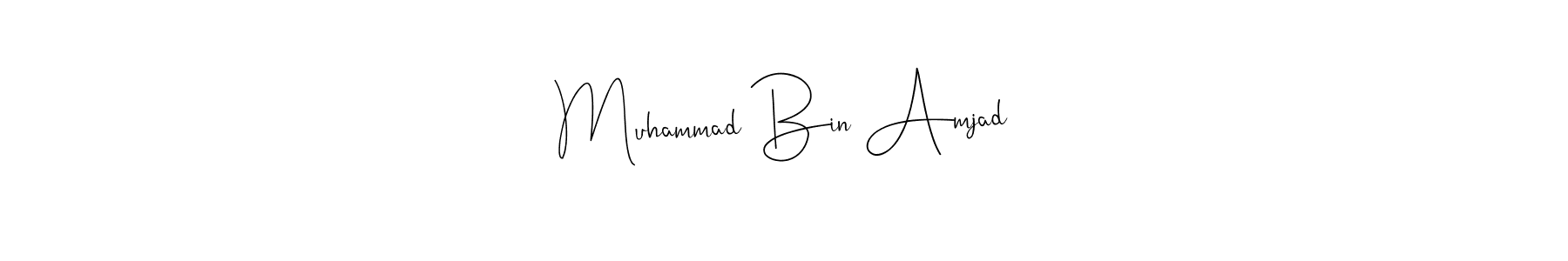 Use a signature maker to create a handwritten signature online. With this signature software, you can design (Andilay-7BmLP) your own signature for name Muhammad Bin Amjad. Muhammad Bin Amjad signature style 4 images and pictures png