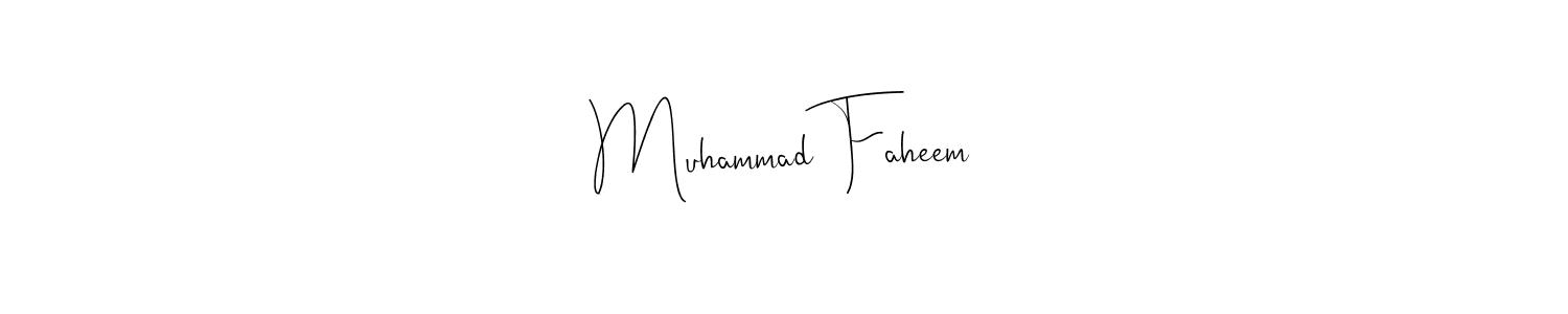 Design your own signature with our free online signature maker. With this signature software, you can create a handwritten (Andilay-7BmLP) signature for name Muhammad Faheem. Muhammad Faheem signature style 4 images and pictures png