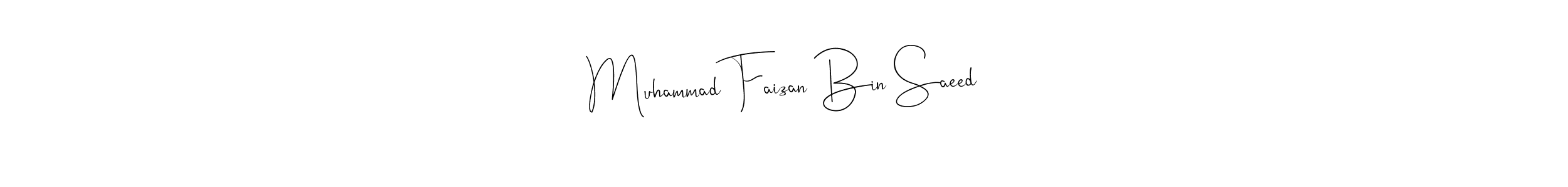 Andilay-7BmLP is a professional signature style that is perfect for those who want to add a touch of class to their signature. It is also a great choice for those who want to make their signature more unique. Get Muhammad Faizan Bin Saeed name to fancy signature for free. Muhammad Faizan Bin Saeed signature style 4 images and pictures png