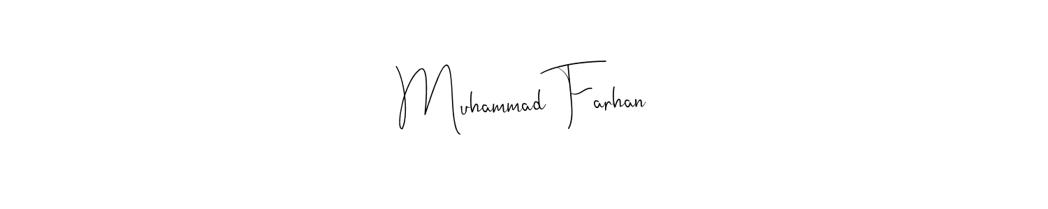 Also we have Muhammad Farhan name is the best signature style. Create professional handwritten signature collection using Andilay-7BmLP autograph style. Muhammad Farhan signature style 4 images and pictures png