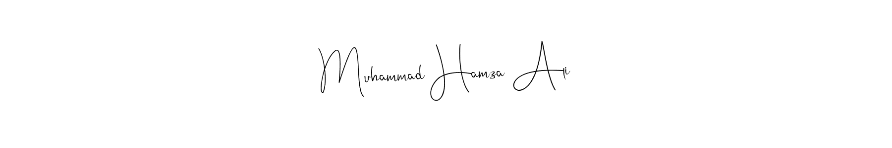 Andilay-7BmLP is a professional signature style that is perfect for those who want to add a touch of class to their signature. It is also a great choice for those who want to make their signature more unique. Get Muhammad Hamza Ali name to fancy signature for free. Muhammad Hamza Ali signature style 4 images and pictures png