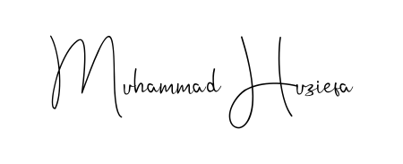 Create a personalized artistic stamp with Muhammad Huziefa in Andilay-7BmLP font. Perfect for visual artists, designers, and influencers. Muhammad Huziefa signature style 4 images and pictures png