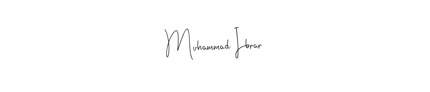 How to make Muhammad Ibrar name signature. Use Andilay-7BmLP style for creating short signs online. This is the latest handwritten sign. Muhammad Ibrar signature style 4 images and pictures png