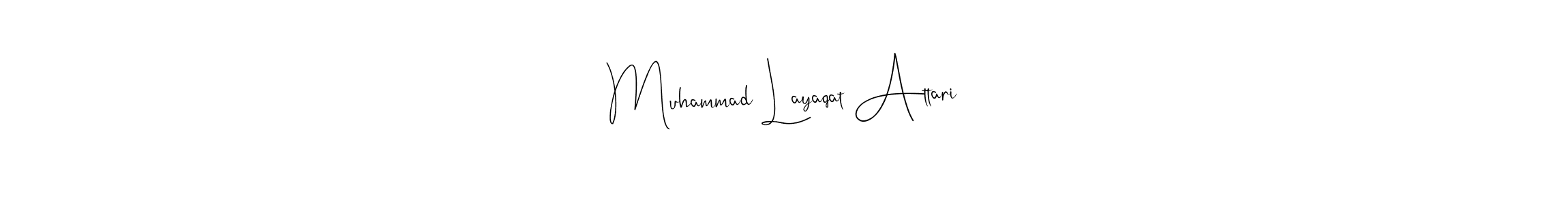 Once you've used our free online signature maker to create your best signature Andilay-7BmLP style, it's time to enjoy all of the benefits that Muhammad Layaqat Attari name signing documents. Muhammad Layaqat Attari signature style 4 images and pictures png