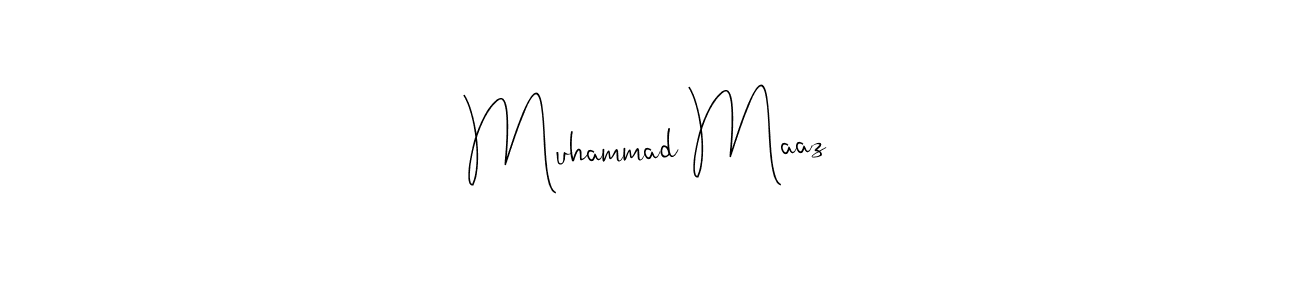 Use a signature maker to create a handwritten signature online. With this signature software, you can design (Andilay-7BmLP) your own signature for name Muhammad Maaz. Muhammad Maaz signature style 4 images and pictures png