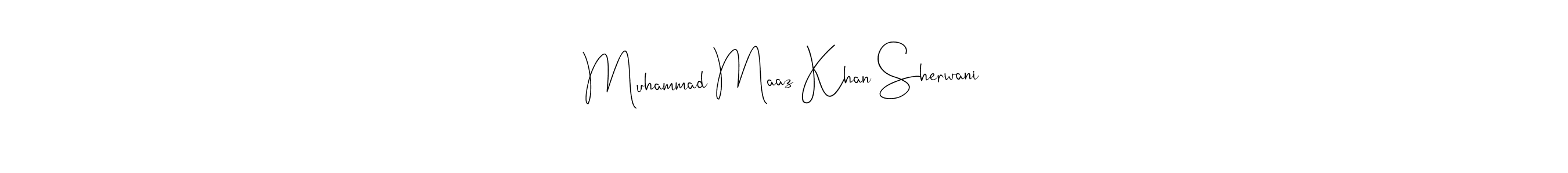 This is the best signature style for the Muhammad Maaz Khan Sherwani name. Also you like these signature font (Andilay-7BmLP). Mix name signature. Muhammad Maaz Khan Sherwani signature style 4 images and pictures png