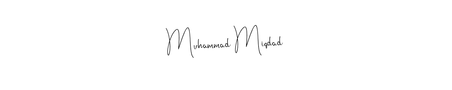 The best way (Andilay-7BmLP) to make a short signature is to pick only two or three words in your name. The name Muhammad Miqdad include a total of six letters. For converting this name. Muhammad Miqdad signature style 4 images and pictures png