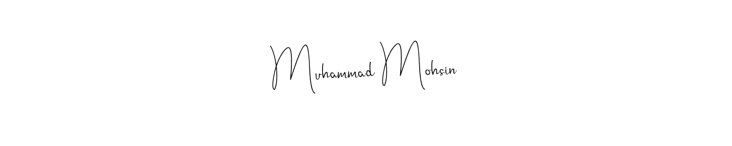 if you are searching for the best signature style for your name Muhammad Mohsin. so please give up your signature search. here we have designed multiple signature styles  using Andilay-7BmLP. Muhammad Mohsin signature style 4 images and pictures png